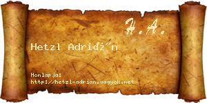 Hetzl Adrián névjegykártya